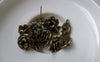 Accessories - 20 Pcs Of Antique Bronze Flower Earring Posts With Loop Steel Pin 12mm A6508