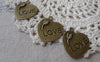 Accessories - 20 Pcs Of Antique Bronze Flower Heart Charms 23x25mm A7215