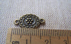 Accessories - 20 Pcs Of Antique Bronze Flower Oval Connector Charms 10x18mm A1640