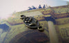 Accessories - 20 Pcs Of Antique Bronze Flower Oval Connector Charms 7x16mm A3390
