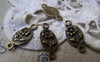 Accessories - 20 Pcs Of Antique Bronze Flower Oval Connector Charms 7x16mm A3390