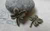 Accessories - 20 Pcs Of Antique Bronze Four-Leaf Clover Lucky Flower Charms 16x21mm A6140