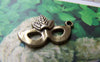 Accessories - 20 Pcs Of Antique Bronze Halloween Lady Mask Charms 16x23mm A2790