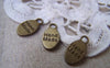 Accessories - 20 Pcs Of Antique Bronze Hand Made Oval Charms Double Sided 8x15mm A2459
