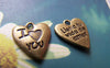 Accessories - 20 Pcs Of Antique Bronze Heart Charms 13x14mm A517