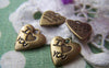 Accessories - 20 Pcs Of Antique Bronze Heart Charms 13x14mm A517