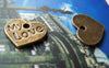 Accessories - 20 Pcs Of Antique Bronze Heart Charms 13x17mm A493