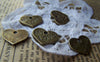 Accessories - 20 Pcs Of Antique Bronze Heart Charms 13x17mm A493