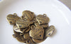 Accessories - 20 Pcs Of Antique Bronze Heart Charms 14x16mm A3944