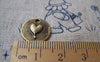 Accessories - 20 Pcs Of Antique Bronze Heart Round Charms 15mm A1508