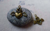 Accessories - 20 Pcs Of Antique Bronze Heart Wing Angel Charms 21x22mm A5546