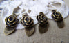 Accessories - 20 Pcs Of Antique Bronze Leaf Flower Charms 9x16mm A399