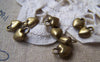Accessories - 20 Pcs Of Antique Bronze Lovely 3D Heart Charms 7mm A1504