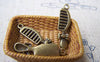 Accessories - 20 Pcs Of Antique Bronze Lovely Bow Comb Charms 7x27mm A1423