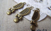 Accessories - 20 Pcs Of Antique Bronze Lovely Bow Comb Charms 7x27mm A1423