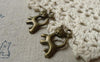 Accessories - 20 Pcs Of Antique Bronze Lovely Cat Charms 13x22mm A6397