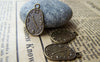 Accessories - 20 Pcs Of Antique Bronze Lovely Clock Irregular Oval Charms 13x18.5mm A3416