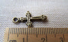 Accessories - 20 Pcs Of Antique Bronze Lovely Cross Charms 11x20mm A1412