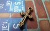 Accessories - 20 Pcs Of Antique Bronze Lovely Cross Charms 11x20mm A1412