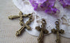 Accessories - 20 Pcs Of Antique Bronze Lovely Cross Charms 11x20mm A1412