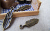 Accessories - 20 Pcs Of Antique Bronze Lovely Feather Leaf Charms 8x30mm A4598