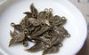 Accessories - 20 Pcs Of Antique Bronze Lovely Feather Wing Charms 8x17mm A2714