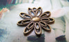 Accessories - 20 Pcs Of Antique Bronze Lovely Filigree Flower Charms 20mm A3078