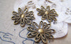 Accessories - 20 Pcs Of Antique Bronze Lovely Filigree Flower Charms 20mm A3078