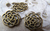 Accessories - 20 Pcs Of Antique Bronze Lovely Filigree Flower Charms Connectors 15mm A322