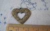 Accessories - 20 Pcs Of Antique Bronze Lovely Filigree Heart Charms 22x23mm A4382