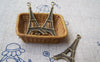 Accessories - 20 Pcs Of Antique Bronze Lovely Flat Eiffel Tower Charms Pendants 18x35mm A1673