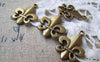Accessories - 20 Pcs Of Antique Bronze Lovely Fleur De Lis Flower Of Lily Charms 17x18mm A1396