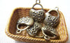 Accessories - 20 Pcs Of Antique Bronze Lovely Flower Heart Charms 12x14mm A1612