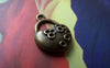 Accessories - 20 Pcs Of Antique Bronze Lovely Flower Heart Charms 12x14mm A1612