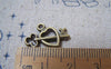 Accessories - 20 Pcs Of Antique Bronze Lovely Heart And Key Charms 12x19mm A4864