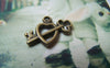 Accessories - 20 Pcs Of Antique Bronze Lovely Heart And Key Charms 12x19mm A4864
