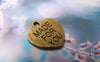 Accessories - 20 Pcs Of Antique Bronze Lovely Heart Charms 15x16mm A1628