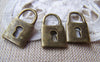 Accessories - 20 Pcs Of Antique Bronze Lovely Lock Charms 11x18mm A3374