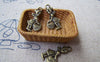 Accessories - 20 Pcs Of Antique Bronze Lovely Mushroom Girl Charms Double Sided 12x21mm A693