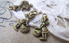 Accessories - 20 Pcs Of Antique Bronze Lovely Mushroom Girl Charms Double Sided 12x21mm A693