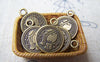 Accessories - 20 Pcs Of Antique Bronze Lovely Princess Round Charms 16mm A4001