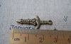 Accessories - 20 Pcs Of Antique Bronze Lovely Sword Charms 13x28mm A2896