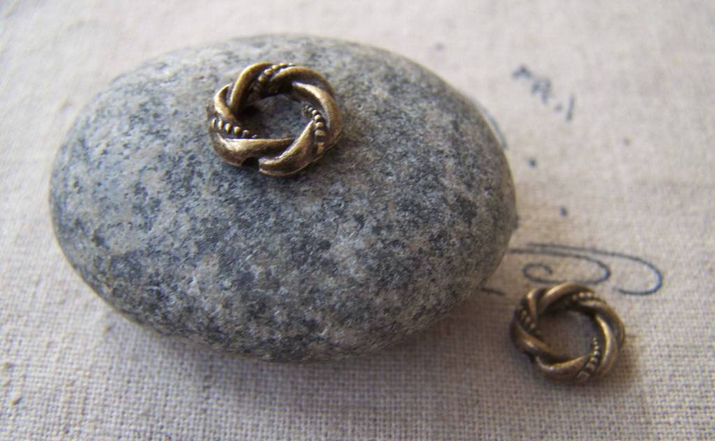 Accessories - 20 Pcs Of Antique Bronze Lovely Twisted Coiled Ring 11mm A2374