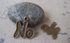 Accessories - 20 Pcs Of Antique Bronze Lovely Word No Charms 20x22mm A4691