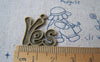 Accessories - 20 Pcs Of Antique Bronze Lovely Word Yes Charms 20x23mm A4379