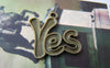 Accessories - 20 Pcs Of Antique Bronze Lovely Word Yes Charms 20x23mm A4379