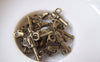 Accessories - 20 Pcs Of Antique Bronze Mini Pistol Gun Charms 11x22mm A4391