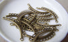 Accessories - 20 Pcs Of Antique Bronze Multiple Loops Curved Bar Connectors 13x37mm A315