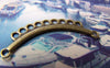 Accessories - 20 Pcs Of Antique Bronze Multiple Loops Curved Bar Connectors 13x37mm A315