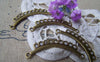 Accessories - 20 Pcs Of Antique Bronze Multiple Loops Curved Bar Connectors 13x37mm A315